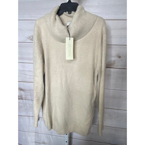Brand New Rachel Zoe Women's Size Large Sherpa Beige Turtleneck Sweater - Picture 1 of 5